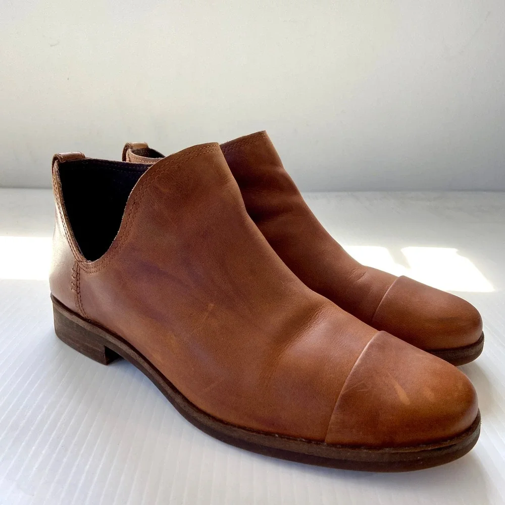 Timberland Somers Falls Short Ankle Casual Boot Brown Leather‎ Womens 8.5